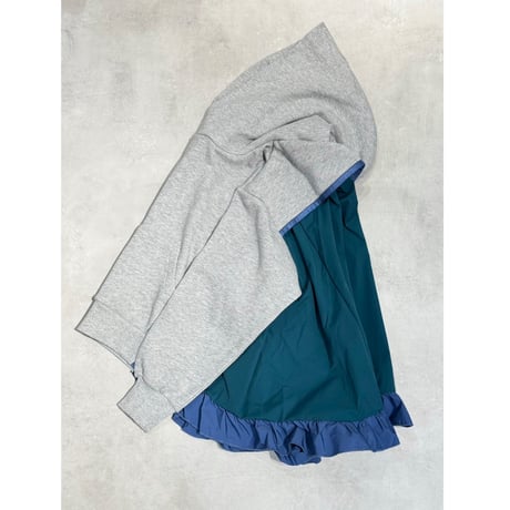nunuforme / ミックスフリルパーカー  44-nf26-879-728   Gray×Green   M .L .XL.1(155).2(163)