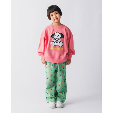 nunuforme / ゆるinuinu刺繍トレーナー　nt26-002-10  Pink   105.115.125.135.145.1(155).2(163)