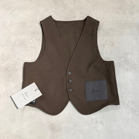 Bague  / リバーシブルベスト　BG187010   ブラウンチェック×ダークブラウン　 S.M.L.XL (80-145cm)