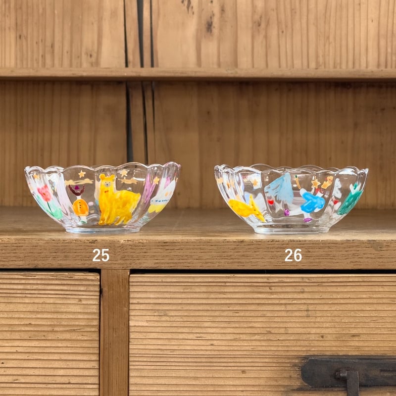 貴重なお品【未使用】D'art Verreハンドメイド 上越クリスタル 小鉢5点 レトロ小鉢（25・26）【TOKITUGI】 ※一点もの | ドライフラワーと
