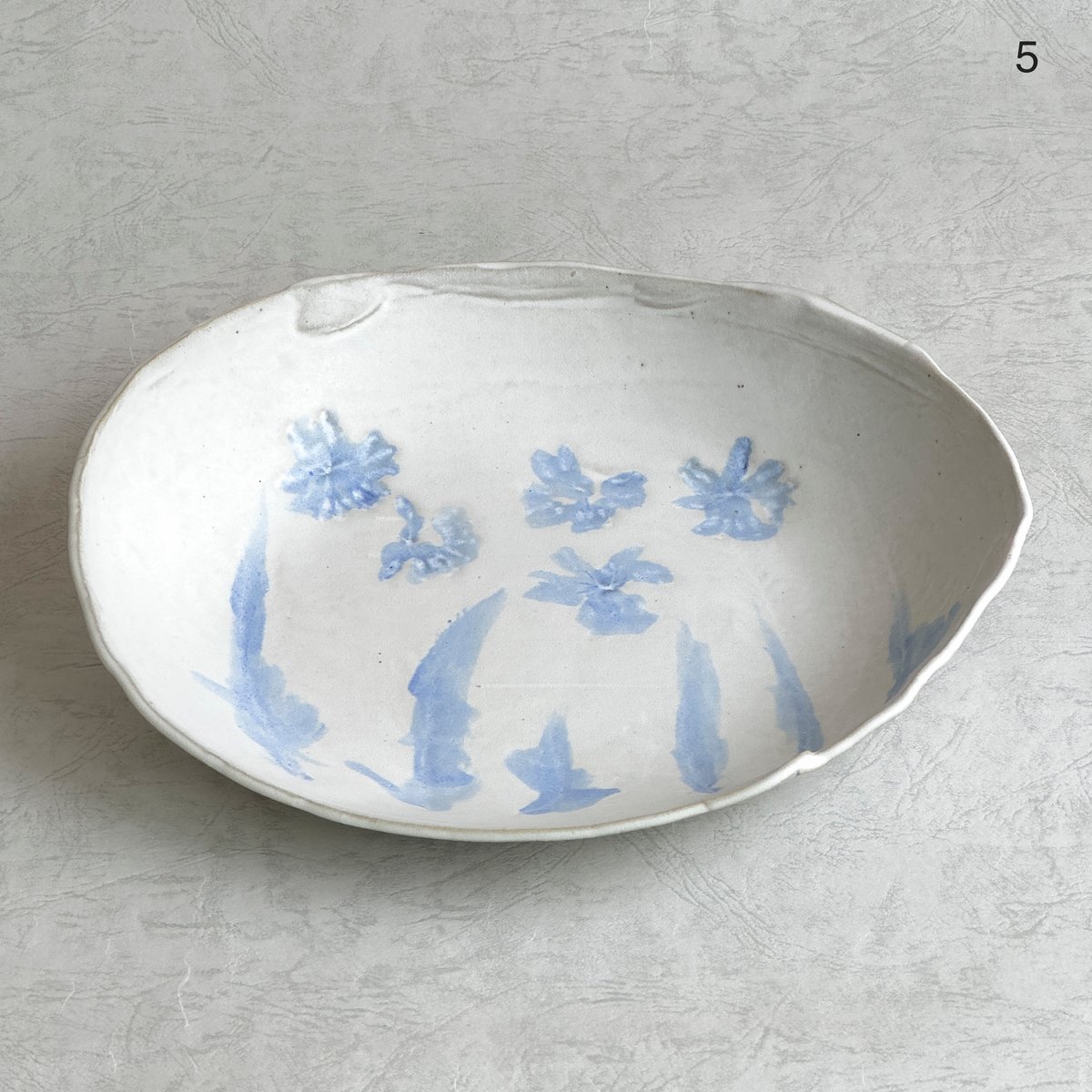 石木文さん　オーバル皿　ホワイトガーデン オーバル皿（白マット5〜7）【teto ceramics/石井啓一&Tida Flower】