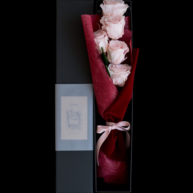 バラ5本のROSE BOX🌹「あなたに出会えて、本当によかった。」 | ドライ