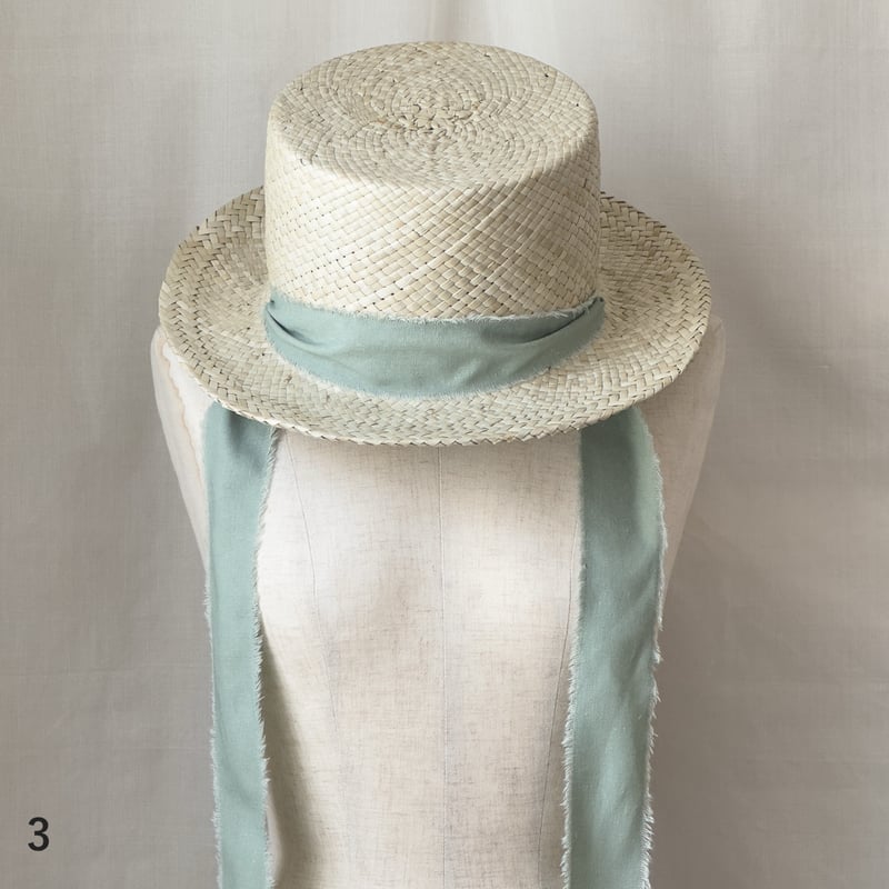 Chapeaud' 0 カンカン帽59 リボン 5 カンカン帽（楕円）【Lady to ROCK】※一点もの ※ご注文から1ヶ月