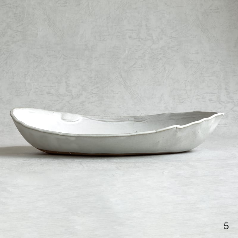 オーバル皿（白マット5〜7）【teto ceramics/石井啓一&Tida Flower】