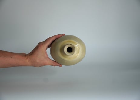 扁壺　粉引