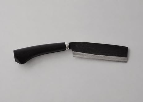 鞘付腰鉈 6寸 （18cm） 両刃　黒打ち