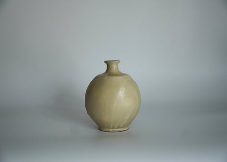 扁壺　粉引