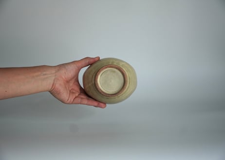 扁壺　粉引