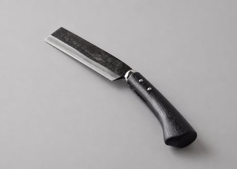 鞘付腰鉈 7寸 （21cm） 両刃　黒打ち