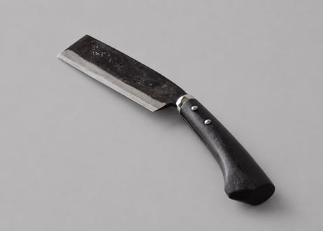 鞘付腰鉈 6寸 （18cm） 両刃　黒打ち