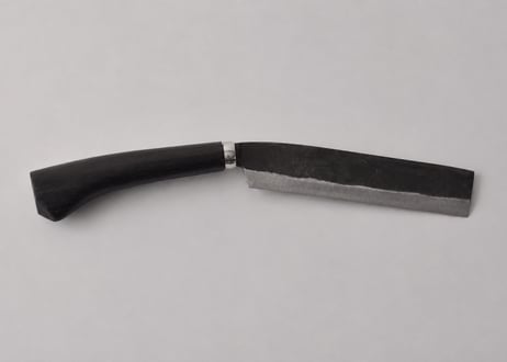 鞘付腰鉈 7寸 （21cm） 両刃　黒打ち