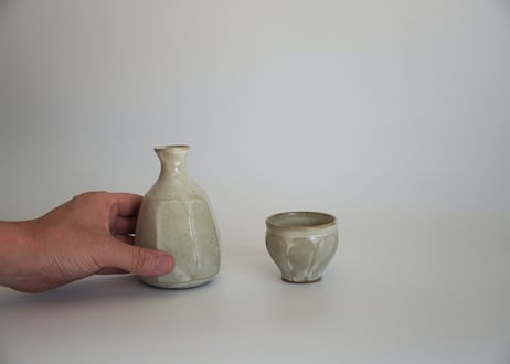 面取徳利・ぐい呑　白