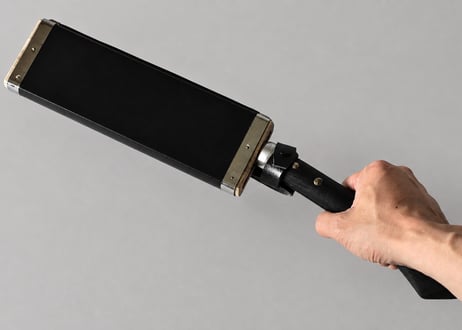 鞘付腰鉈 7寸 （21cm） 両刃　黒打ち