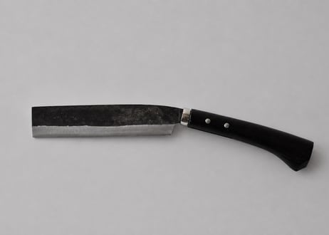 鞘付腰鉈 7寸 （21cm） 両刃　黒打ち