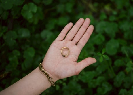 Zebra Jasper Brass Ring