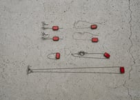 Czech glass chain accessories 【Rectangle Red】