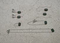 Czech glass chain accessories 【Rectangle Marble Clear Green】