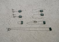 Czech glass chain accessories 【Rectangle  Clear Green】