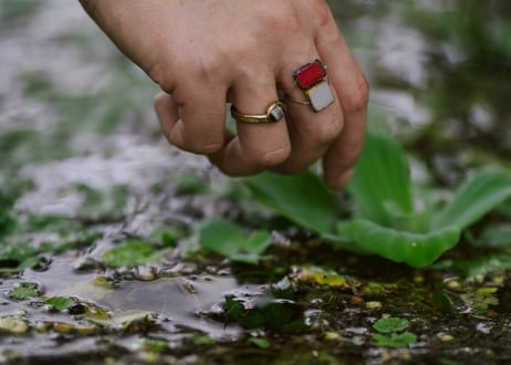 Zebra Jasper Brass Ring