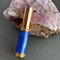【ポスト便】　クロコダイル革巻き　5ML メタルアトマイザー　ロイヤルブルー　RBL03　日本製【メンズ　香水　フレグランス　人気　アロマ　ギフト　ワニ革　お返し　送料無料】
