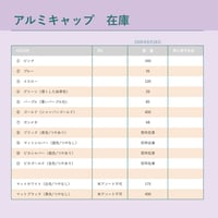 アルミキャップ　在庫表　※アルミキャップ付きアトマイザーをご注文の際はこちらをご確認ください