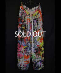 DS-336  Rayon Chiffon Inkjet Print Wide Leg Easy Cropped Pants