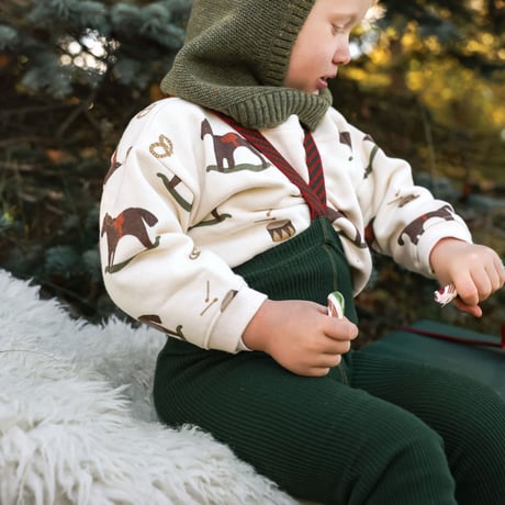 SILLY Silas_Dark Forest Green Christmas Patterned