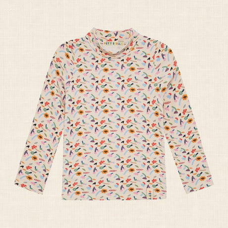 PETiT STELLA_Funny Flower Pima Blend Turtleneck Top / 18-24months