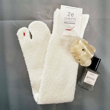 2e CHESTS×MARCOMONDE_MOLE FUR TABI socks (White,Mint Green,L.Brown,Red)