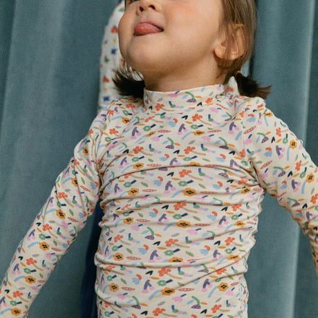 PETiT STELLA_Funny Flower Pima Blend Turtleneck Top / 18-24months