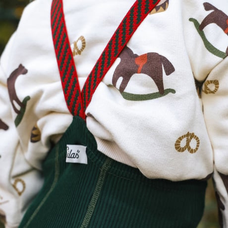 SILLY Silas Footless Collection_Dark Forest Green Christmas Patterned