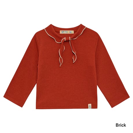 PETiT STELLA_Bow Scarf Rib Top (Slate Blue,Chocolate,Brick) / 18-24months,3-4,4-5,5-6,6-7years