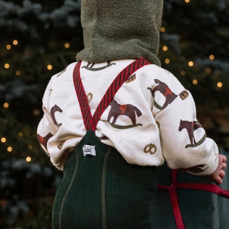 SILLY Silas Footless Collection_Dark Forest Green Christmas Patterned
