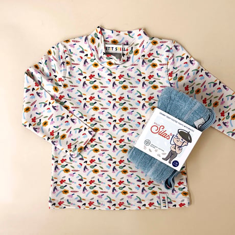 PETiT STELLA_Funny Flower Pima Blend Turtleneck Top / 18-24months