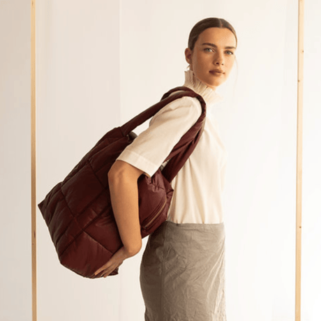 Tinne+Mia_Clode puffy shoulder bag (new maroon,forever blue)