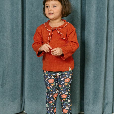PETiT STELLA_Bow Scarf Rib Top (Slate Blue,Chocolate,Brick) / 18-24months,3-4,4-5,5-6,6-7years