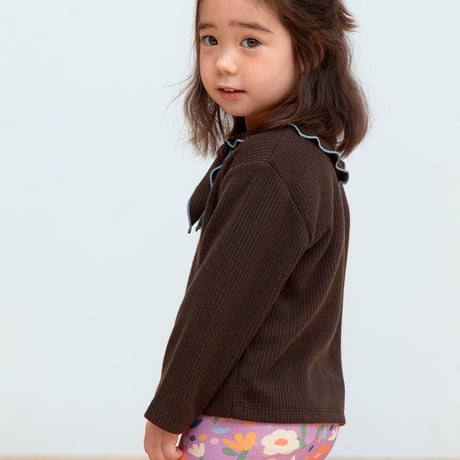 PETiT STELLA_Bow Scarf Rib Top (Slate Blue,Chocolate,Brick) / 18-24months,3-4,4-5,5-6,6-7years