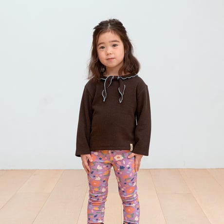PETiT STELLA_Bow Scarf Rib Top (Slate Blue,Chocolate,Brick) / 18-24months,3-4,4-5,5-6,6-7years
