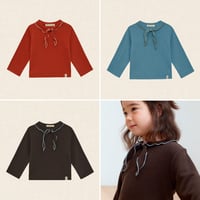 PETiT STELLA_Bow Scarf Rib Top (Slate Blue,Chocolate,Brick) / 18-24months,3-4,4-5,5-6,6-7years