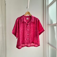 Bamboo Silk Printed Bowler Shirts (Pink / 2sizes)