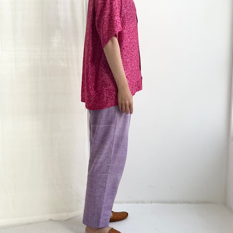 Bamboo Silk Printed Bowler Shirts (Pink / 2sizes)