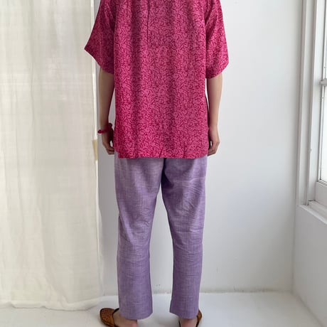 Bamboo Silk Printed Bowler Shirts (Pink / 2sizes)