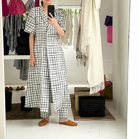 Hand Woven Jacket Dress (Jharna Gingham)