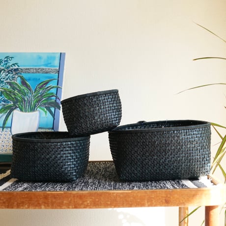 8mm Kottan Open Basket 3sizes (Full Black)