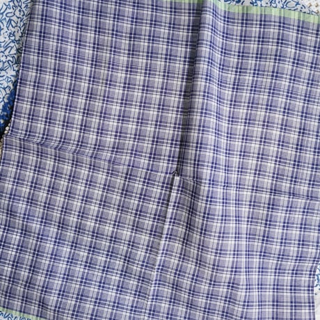 #100 Khadi Panel Plaid Bandana (Blue)