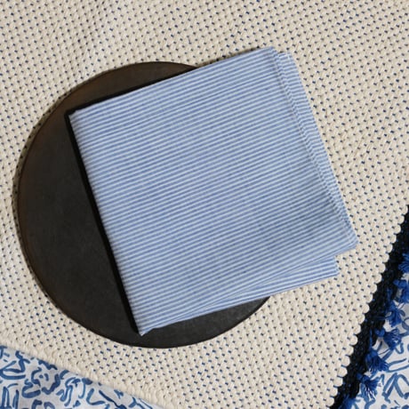 #100 Khadi Stripe Bandana (Blue)
