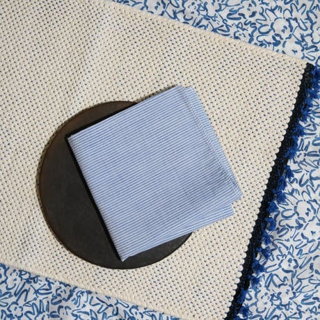 #100 Khadi Stripe Bandana (Blue)