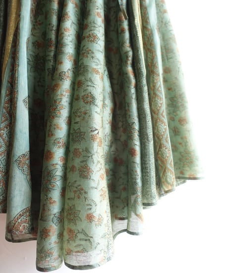 Silk Cotton Ghagra long 若草