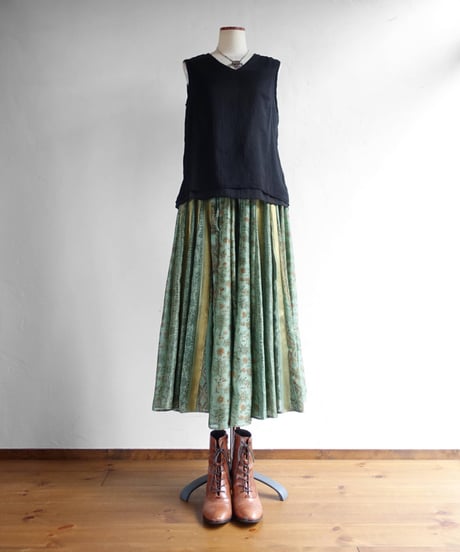 Silk Cotton Ghagra long 若草