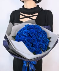 青い薔薇50本の花束／プリザーブドフラワー永遠の愛♡奇跡・夢かなう